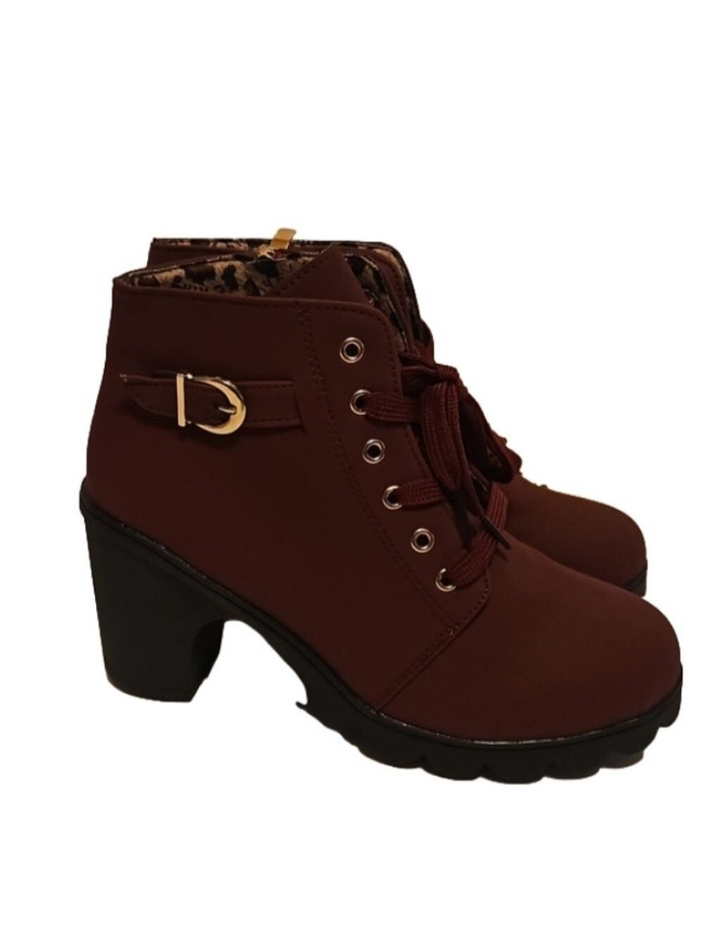 TZxinchang Burgundy Red Ankle Boots Women's Size 9.5